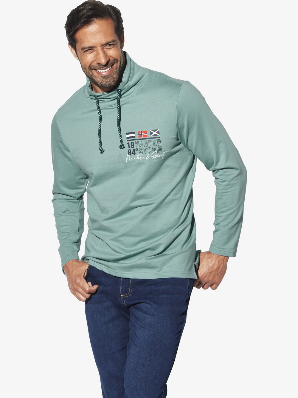 Thumbnail - Jan Vanderstorm Doppelpack Sweatshirt Herren Baumwolle blau, L