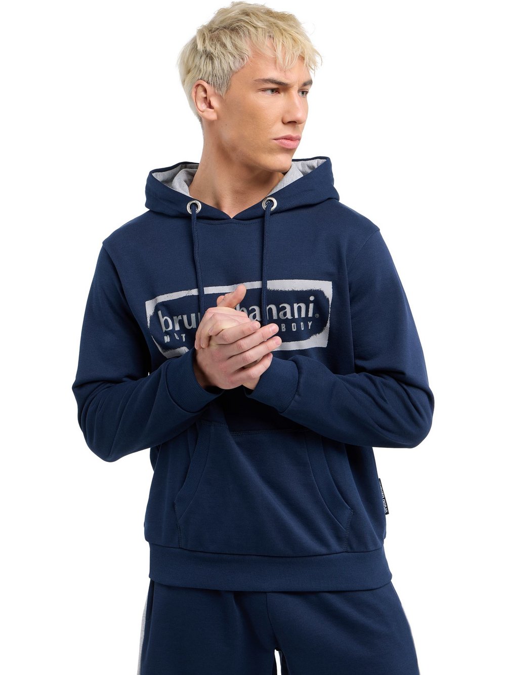 Bruno Banani Hoodie Herren blau gemustert, XL