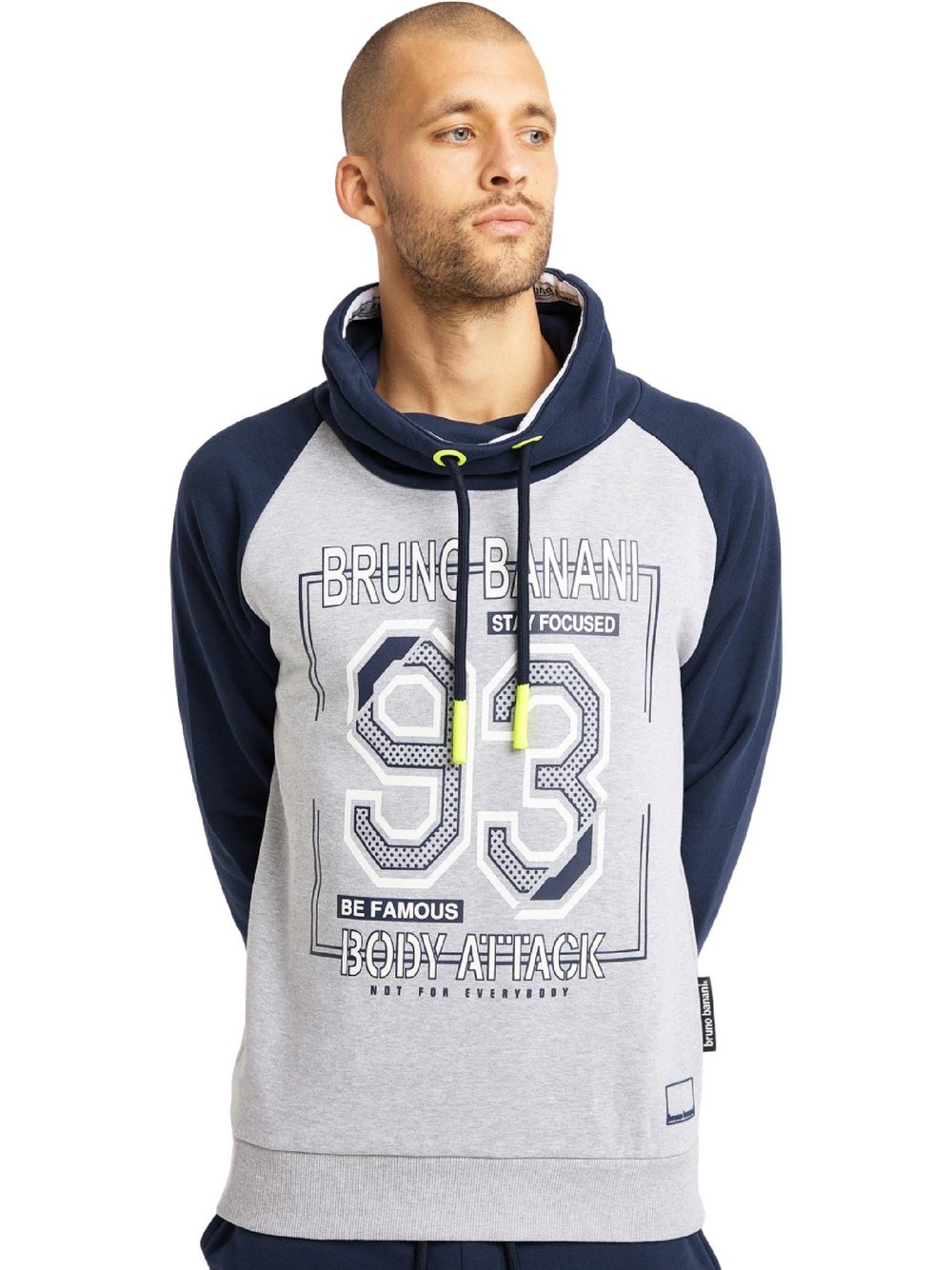 Bruno Banani Sweater  Herren Baumwolle blau bedruckt, XXL