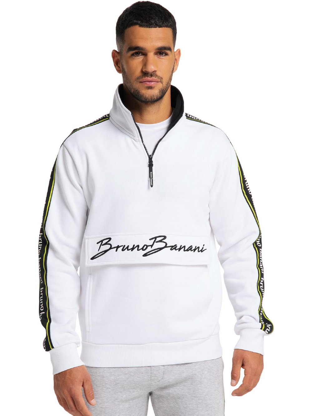 Thumbnail - Bruno Banani Sweater  Herren Baumwolle weiß bedruckt, XXL