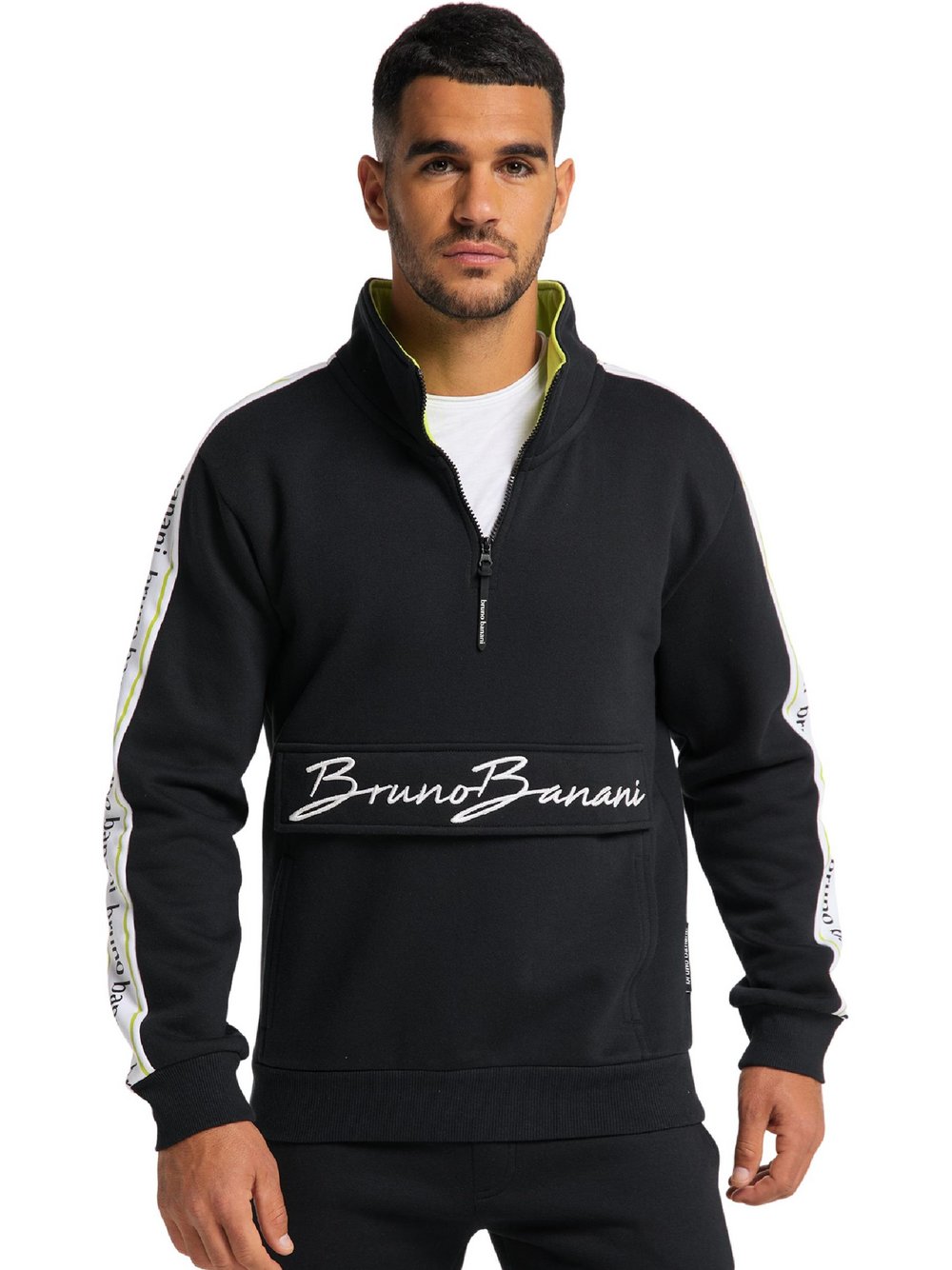 Thumbnail - Bruno Banani Sweater  Herren Baumwolle schwarz bedruckt, XXL