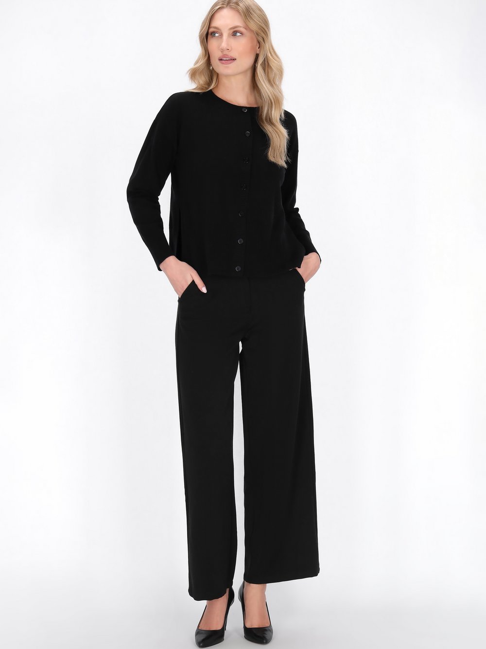 Dreimaster Strickjacke Damen Viskose schwarz, M