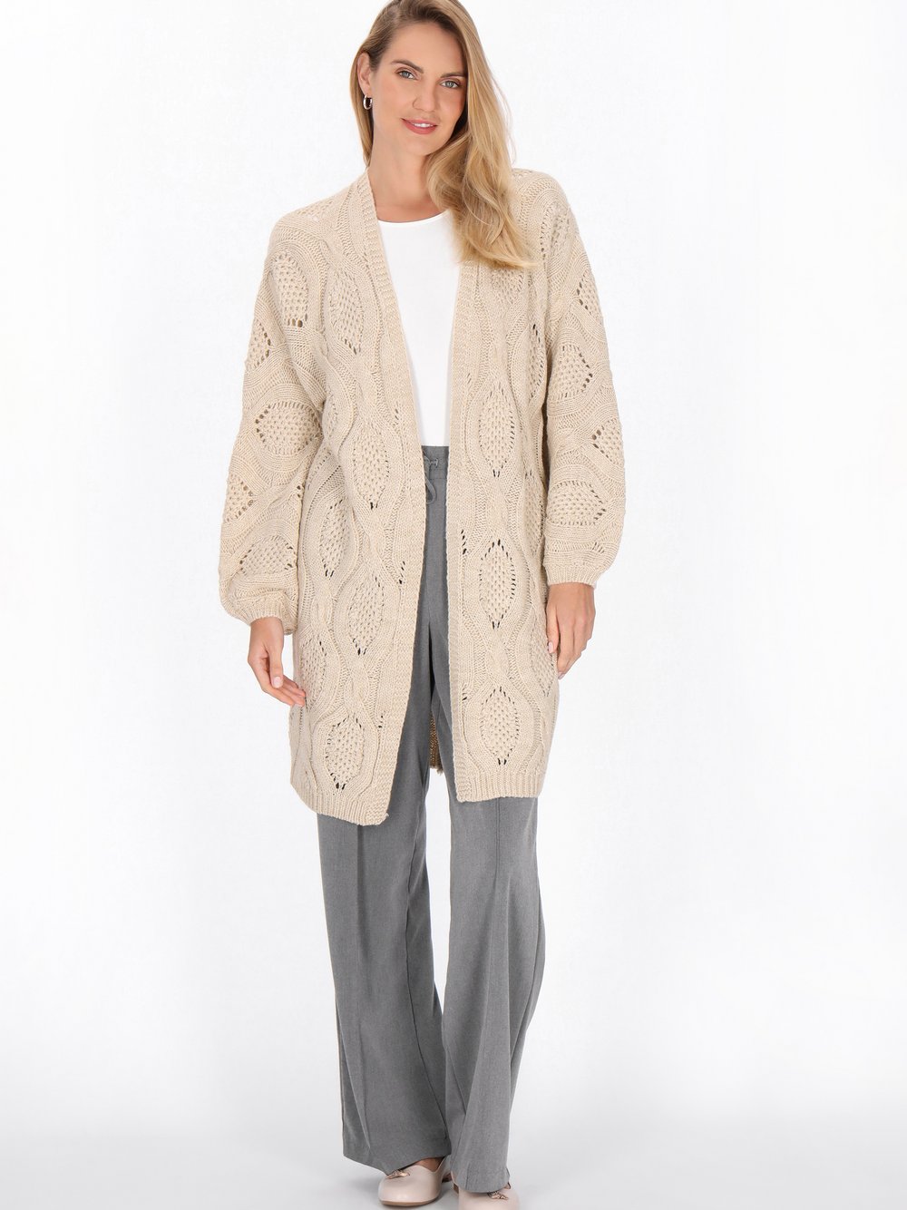 Thumbnail - Usha Strickjacke Damen beige, M/L