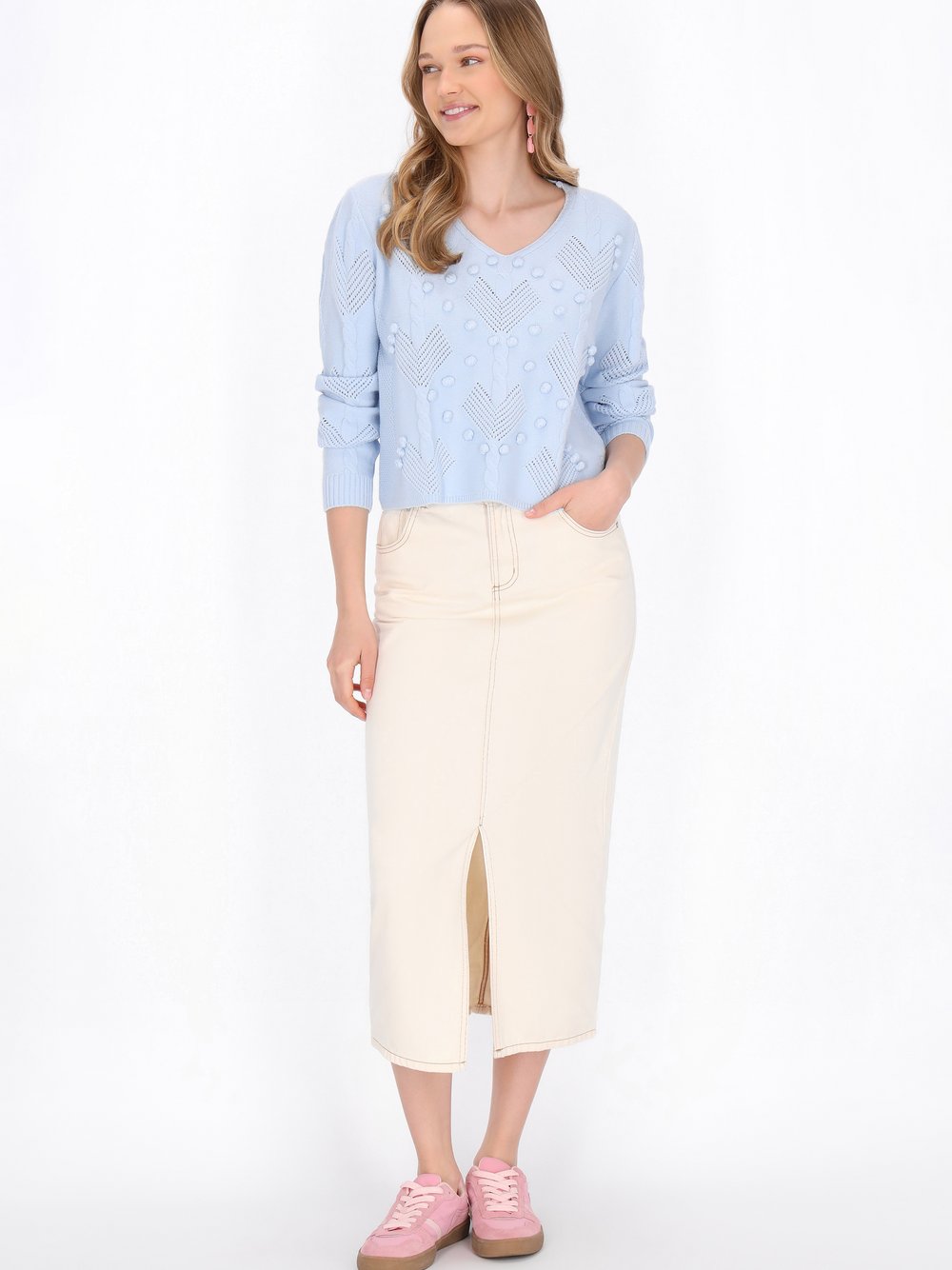 MyMo Pullover Damen Viskose blau, XL/XXL