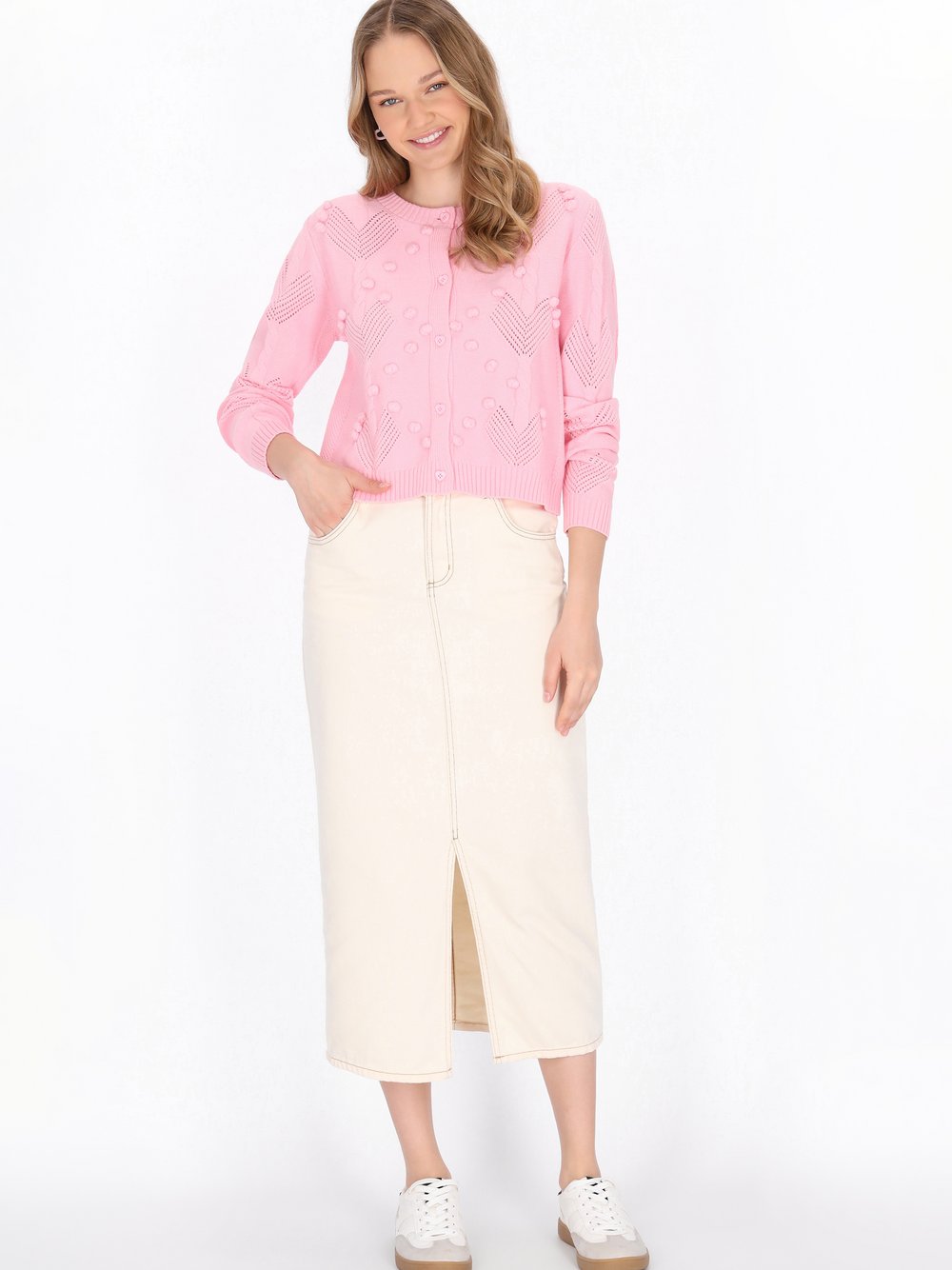 MyMo Strickjacke Damen Viskose rosa, XS/S