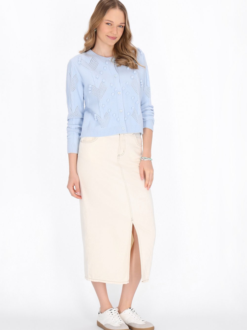 MyMo Strickjacke Damen Viskose blau, M/L