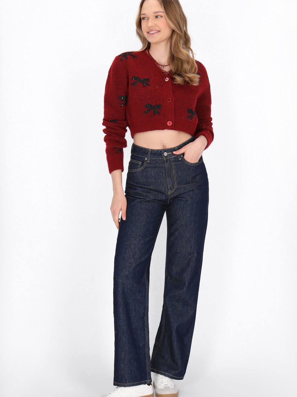 MyMo Strickjacke Damen rot, XL/XXL