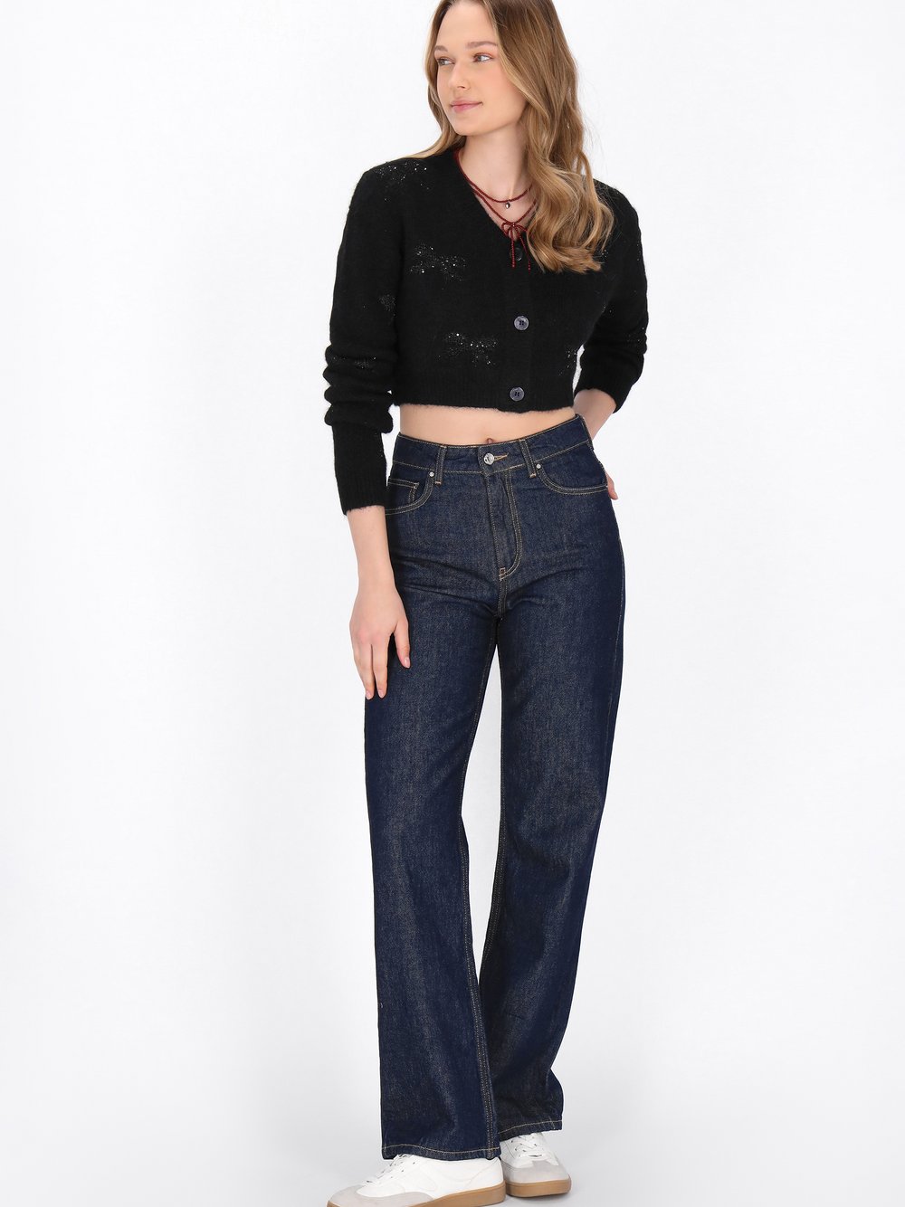 MyMo Strickjacke Damen schwarz, XL/XXL