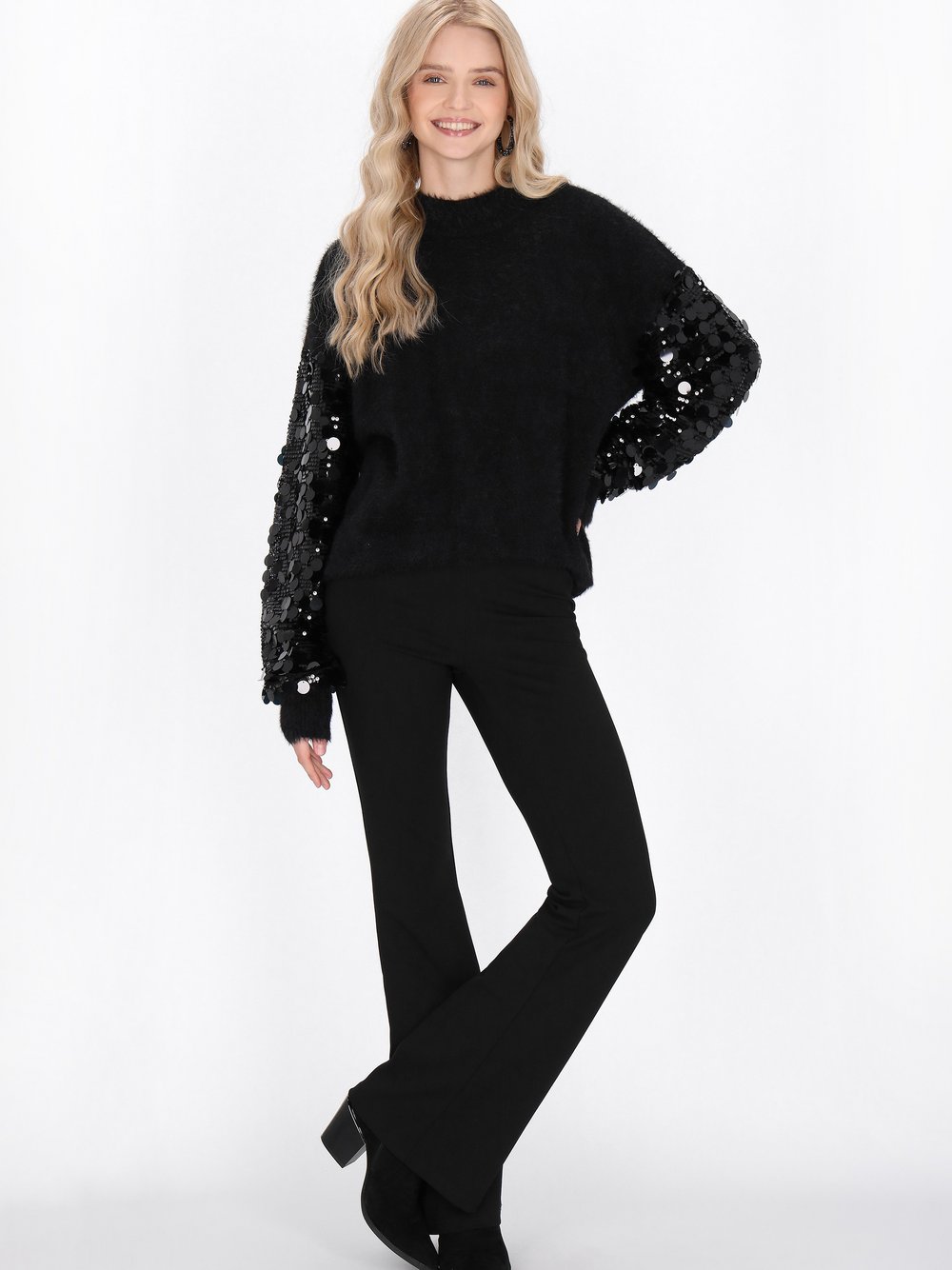 IZIA Pullover Damen schwarz, XL/XXL