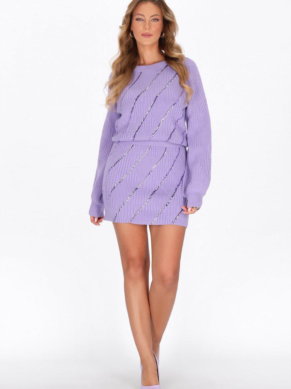 Thumbnail - Faina Rock Damen Viskose lila gemustert, M/L