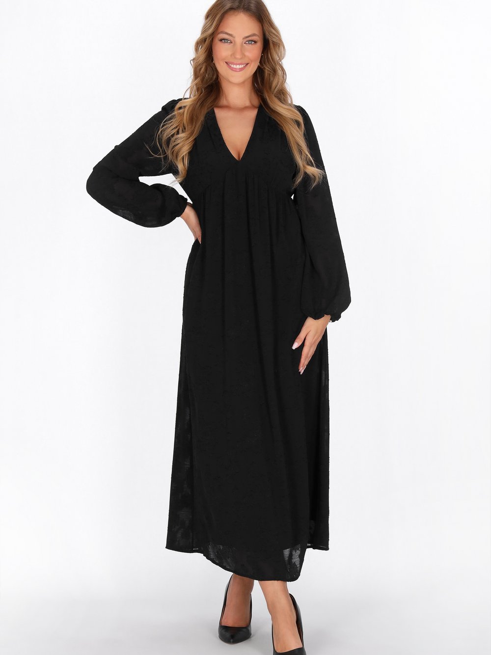 Thumbnail - Faina Kleid Damen schwarz strukturiert, S