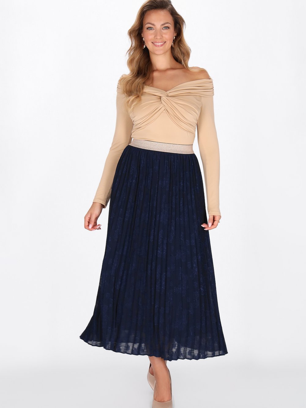 Faina Rock Damen schwarz strukturiert, M