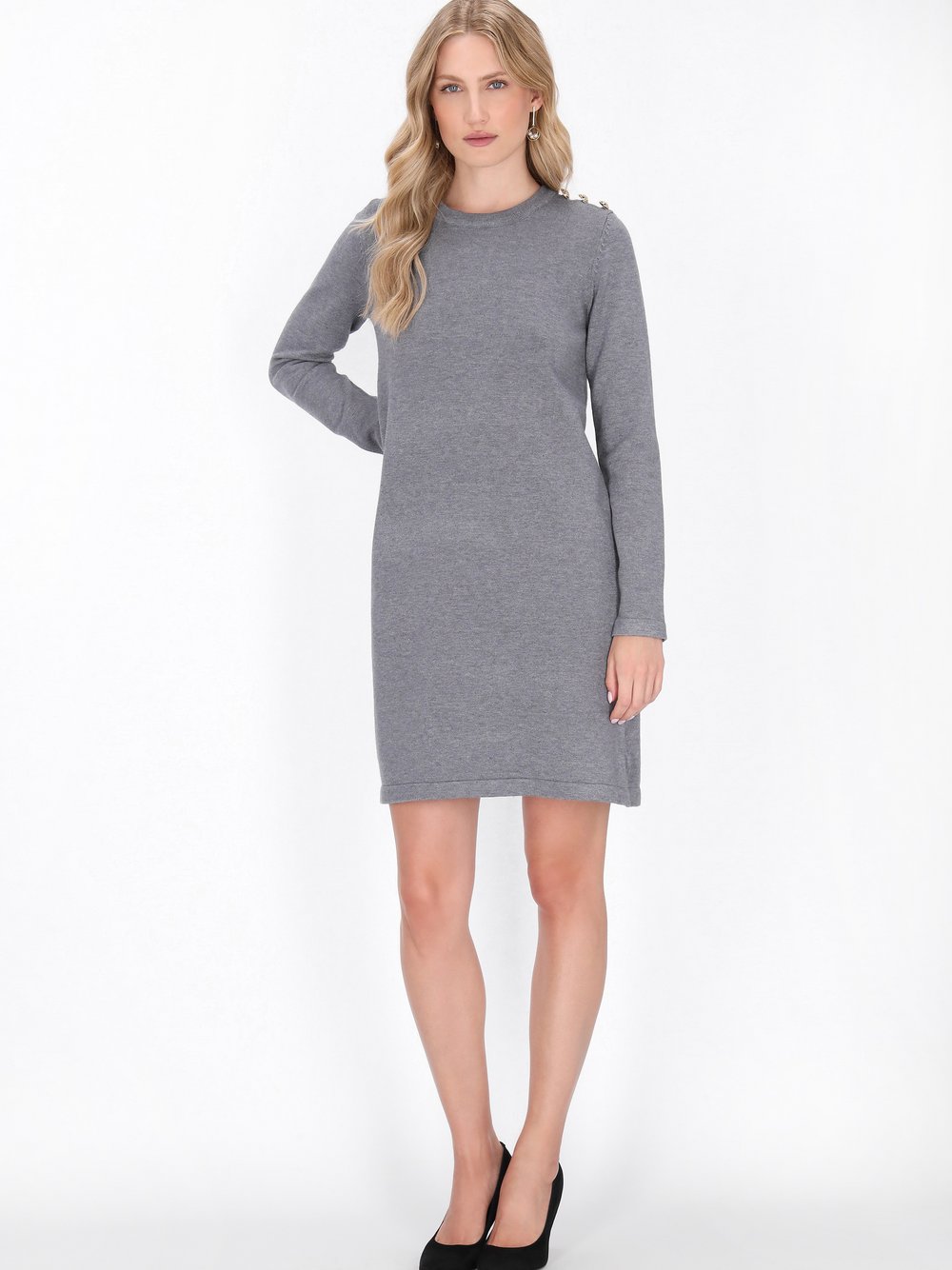 Dreimaster Kleid Damen Viskose grau, M/L