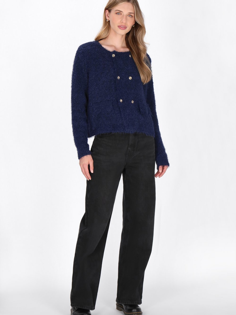 Dreimaster Strickjacke Damen blau, XS/S