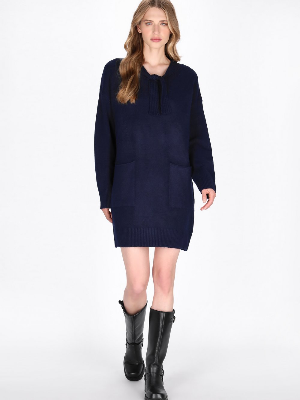 Dreimaster Kleid Damen blau meliert, M/L