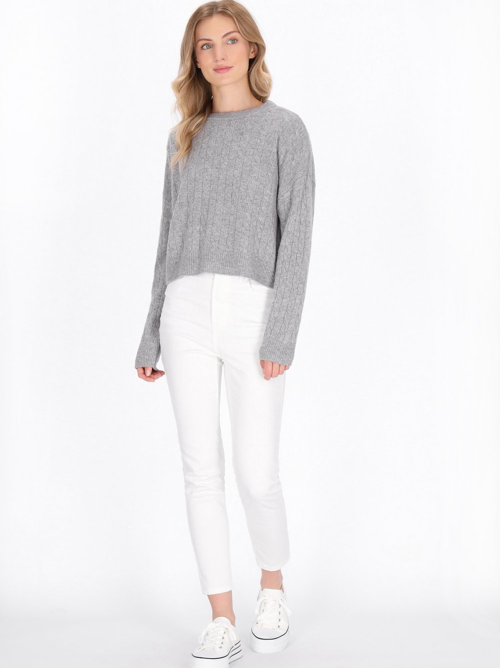 Dreimaster Pullover Damen Wolle grau, XL/XXL