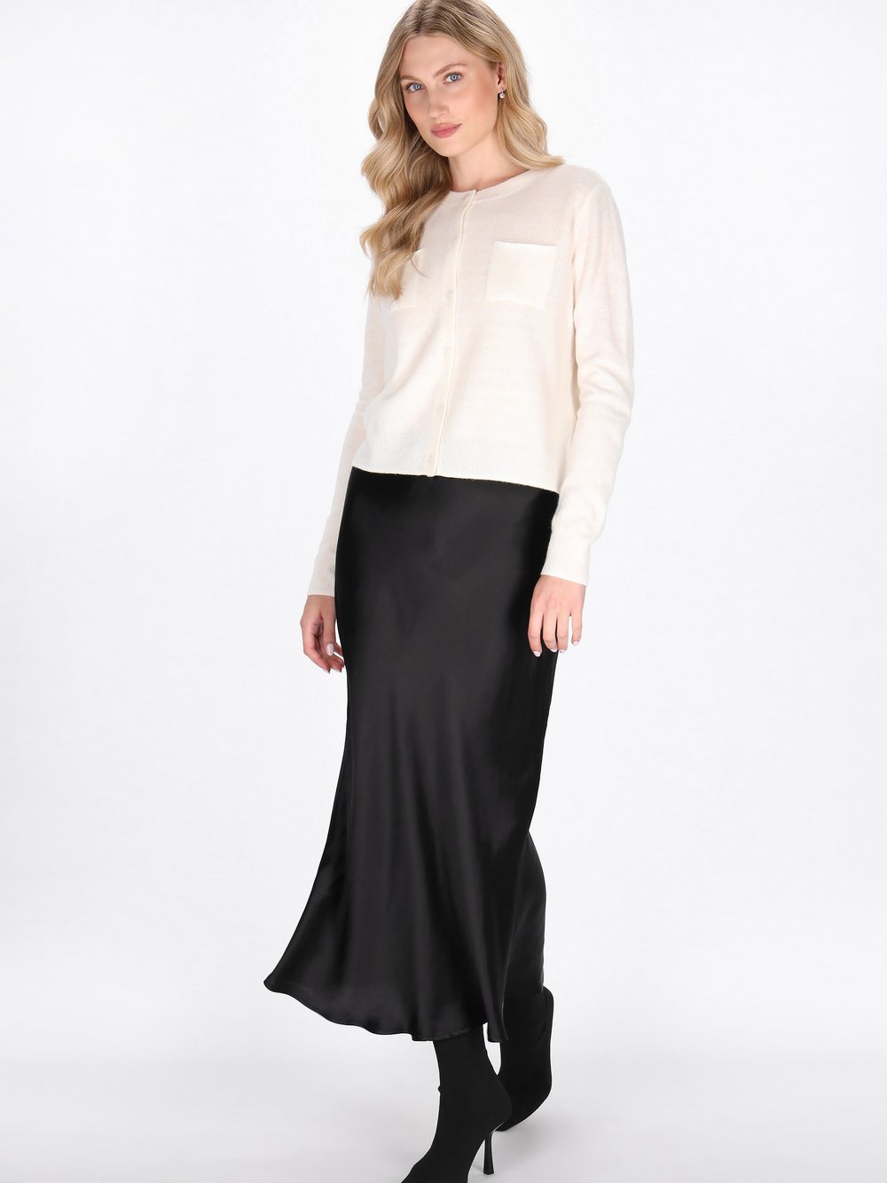 Dreimaster Strickjacke Damen Wolle weiß, XL/XXL