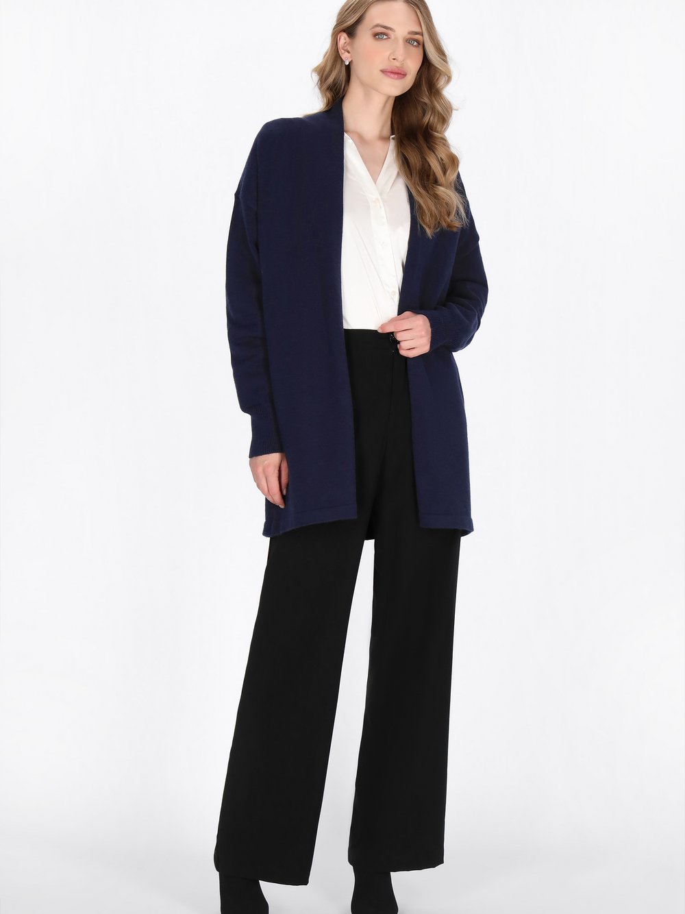 Dreimaster Strickjacke Damen Viskose blau, M/L