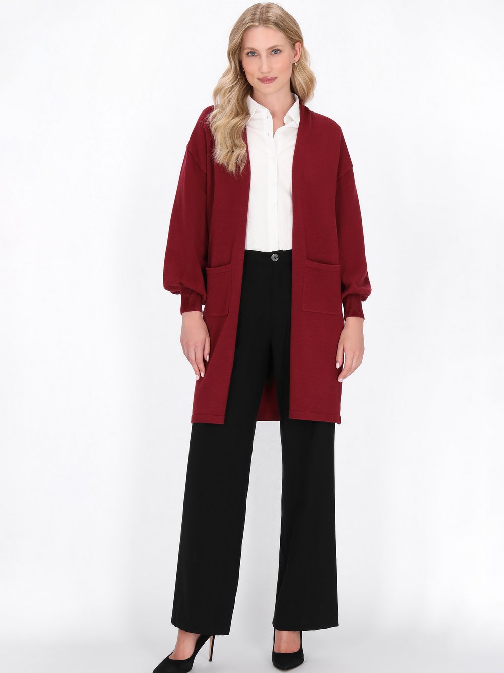 Dreimaster Strickjacke Damen Viskose rot, XL/XXL