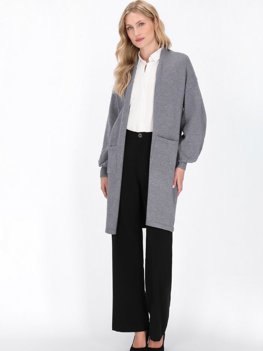 Dreimaster Strickjacke Damen Viskose grau, XL/XXL