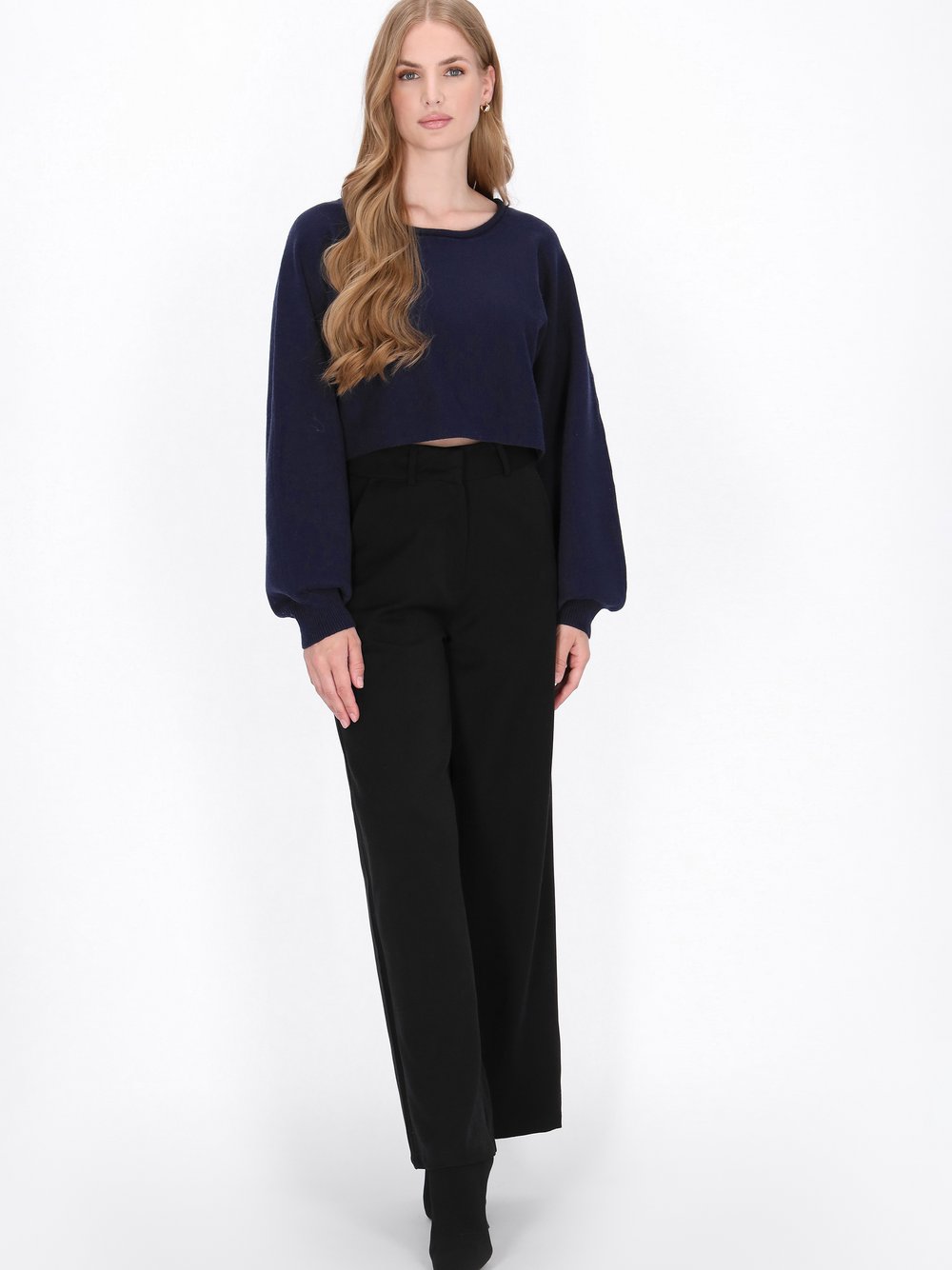 Dreimaster Pullover Damen Viskose blau, M/L