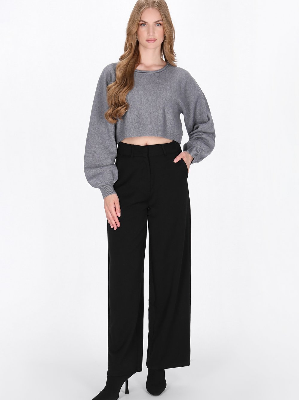 Dreimaster Pullover Damen Viskose grau, XS/S