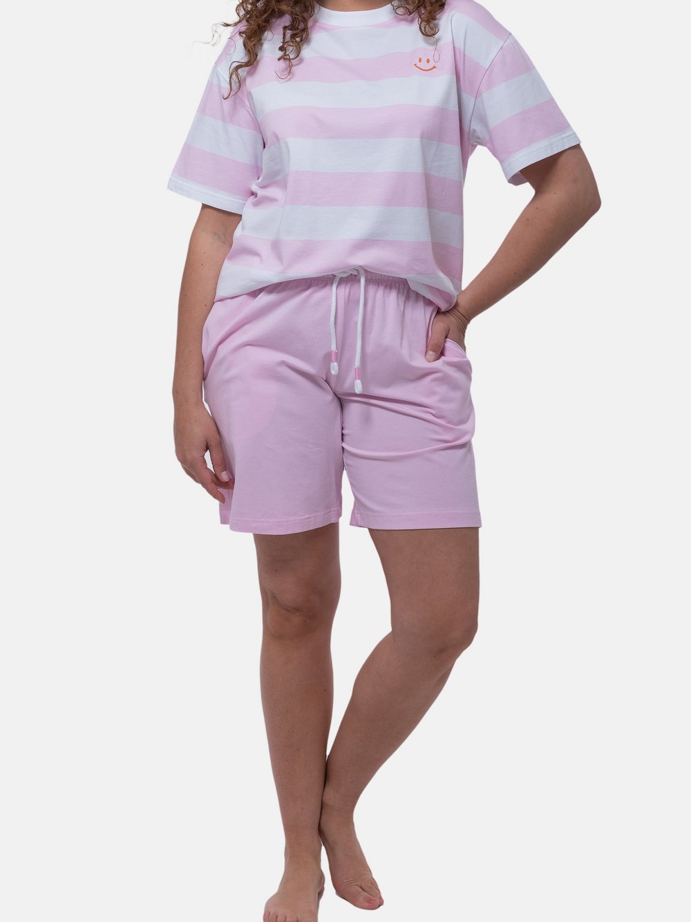 Mey Schlafanzug Damen Baumwolle rosa gestreift, XXL