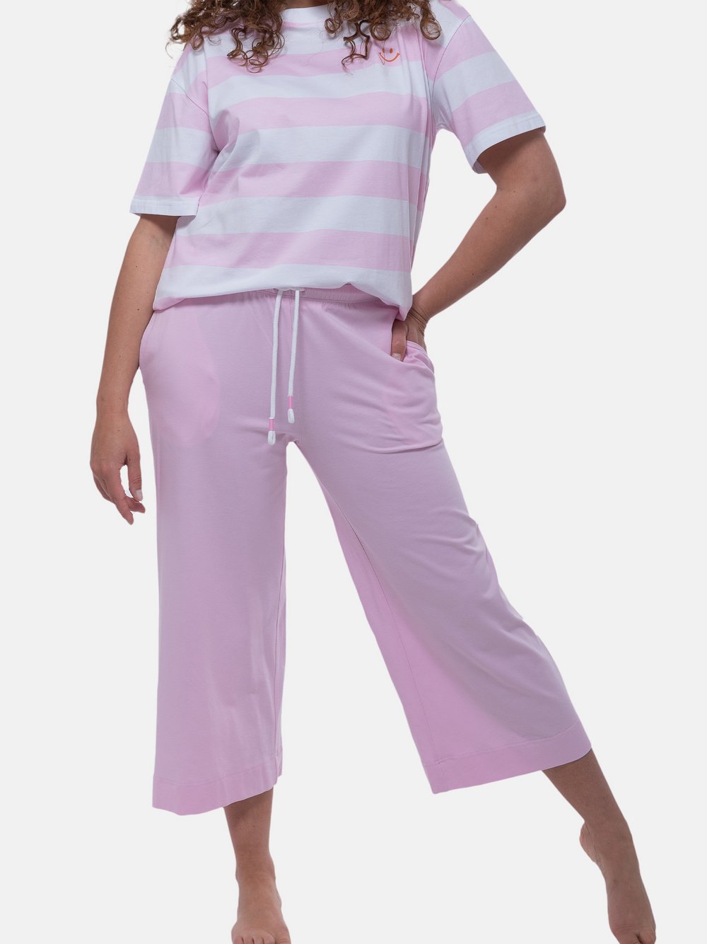 Thumbnail - Mey Schlafanzug Damen Baumwolle rosa gestreift, S