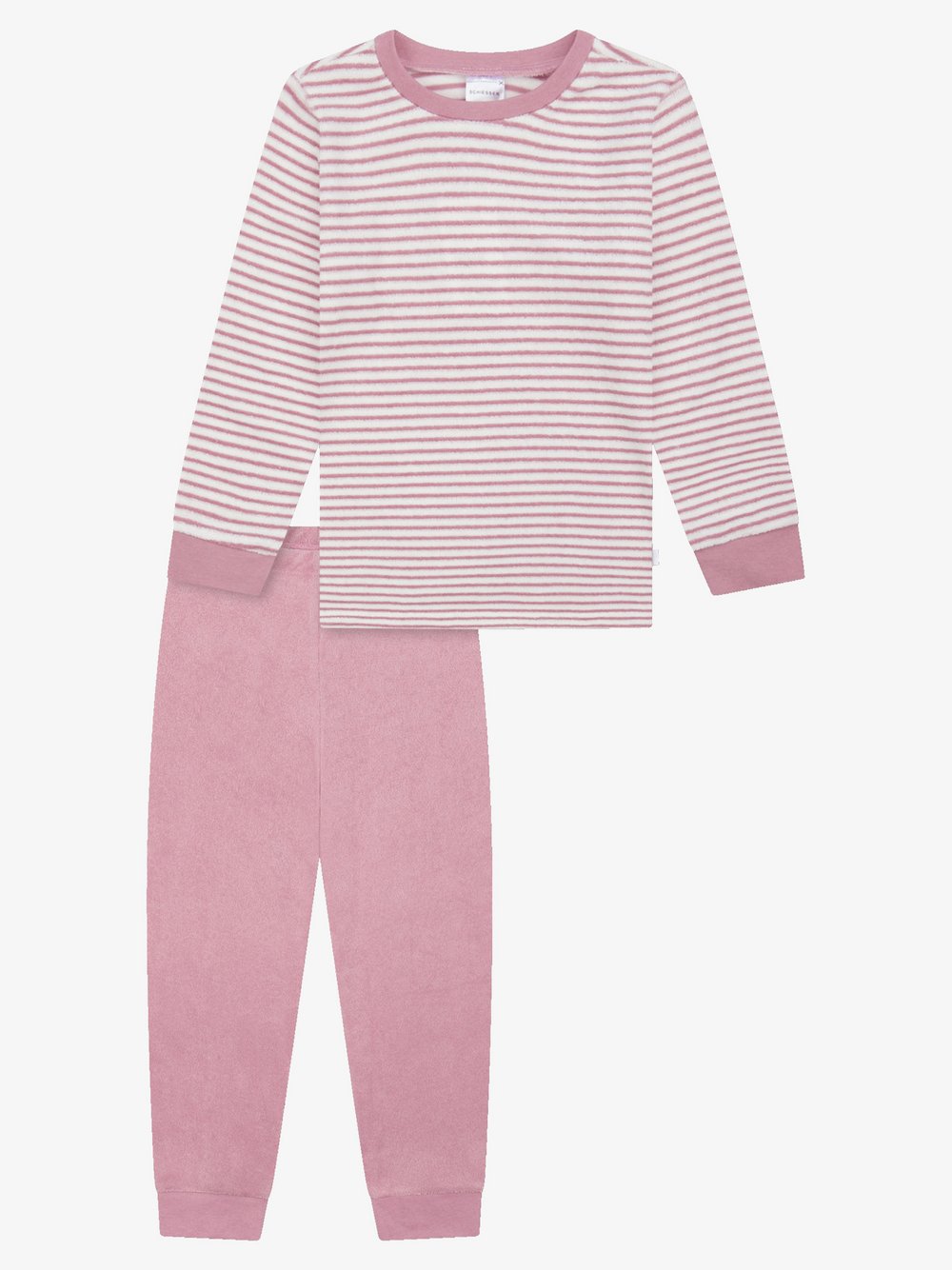 Schiesser Pyjama  Mädchen Jersey rosa gestreift, 104