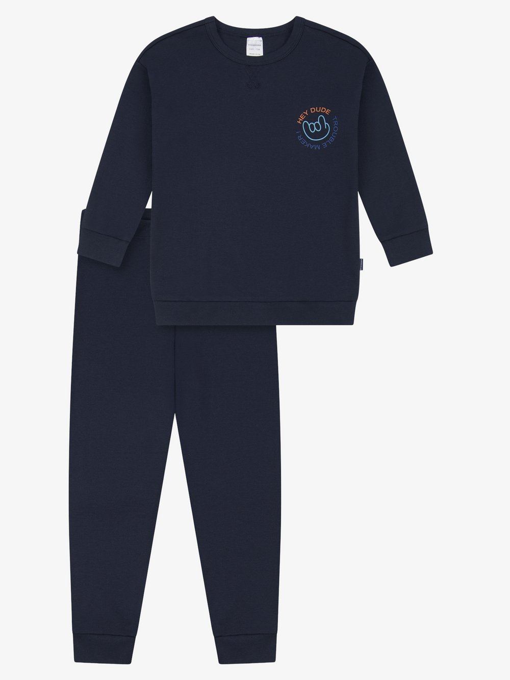 Schiesser Pyjama  Jungen Baumwolle blau, 104