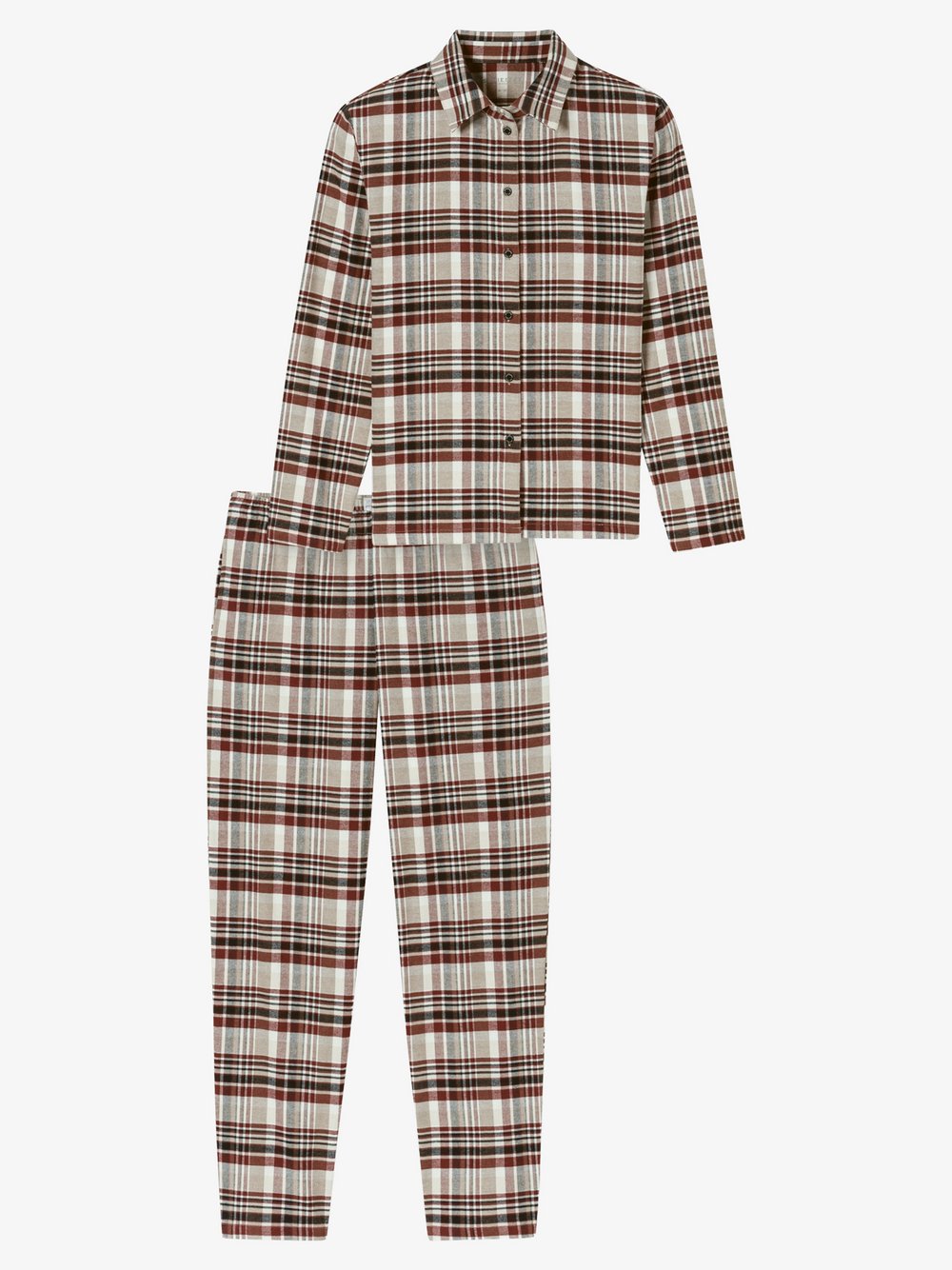 Schiesser Pyjama  Damen Baumwolle mehrfarbig kariert, 40