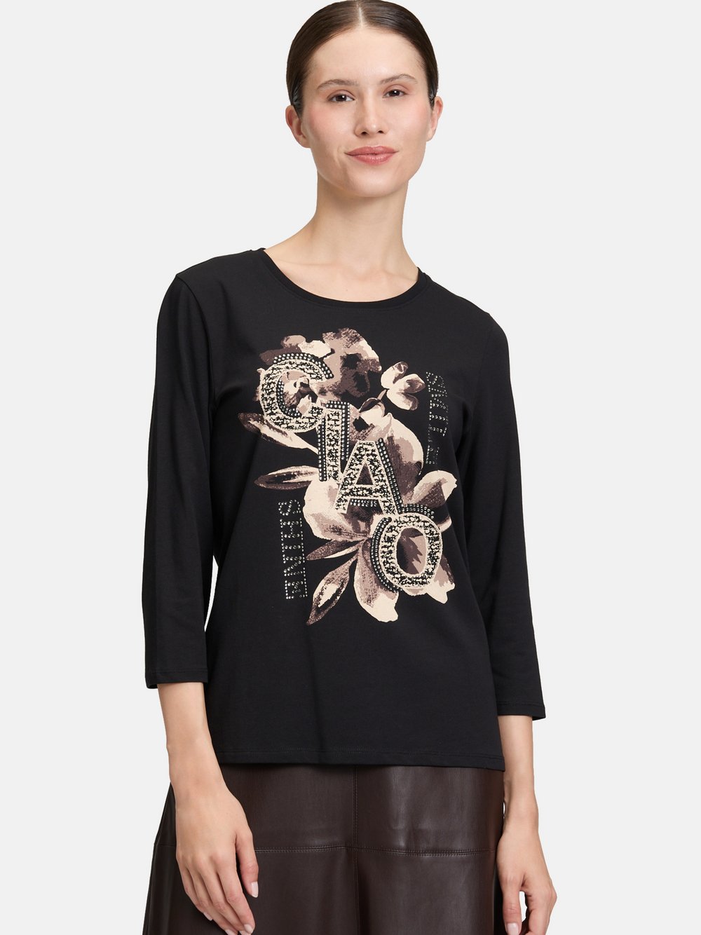 Betty Barclay Shirt Damen Baumwolle schwarz bedruckt, 42