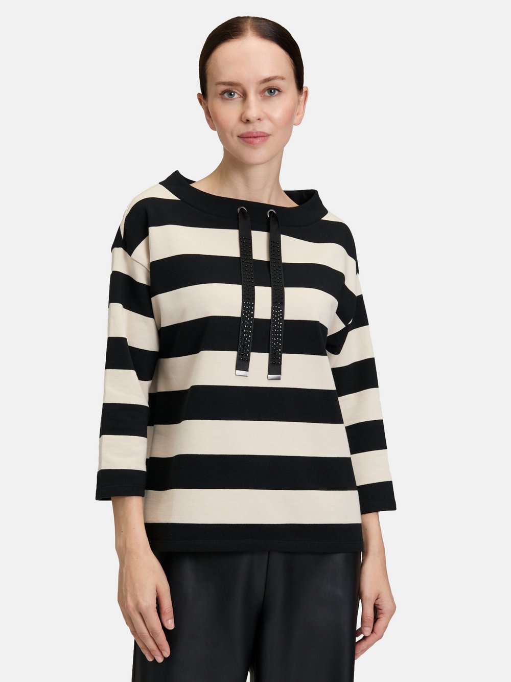 Betty Barclay Sweatshirt Damen Baumwolle schwarz gestreift, 36