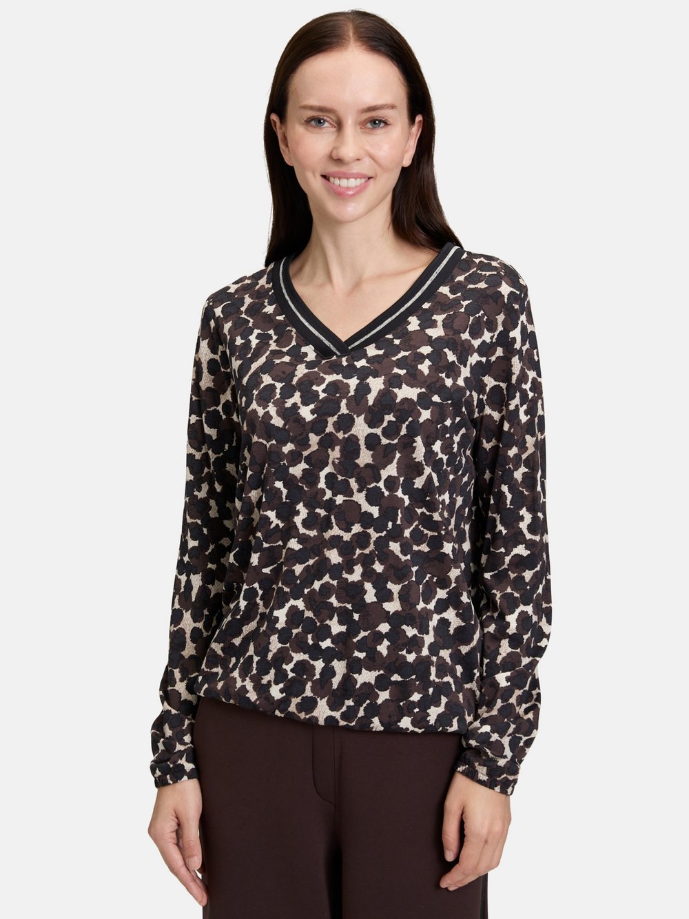 Betty Barclay Blusenshirt Damen Baumwolle braun gemustert, 46