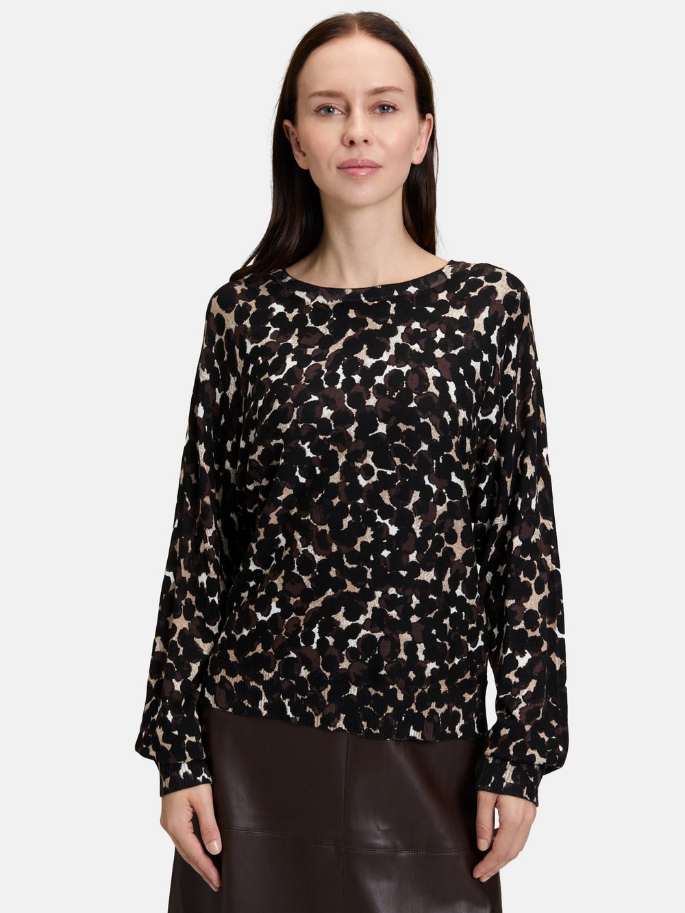Betty Barclay Feinstrickpullover Damen Viskose braun gemustert, 48