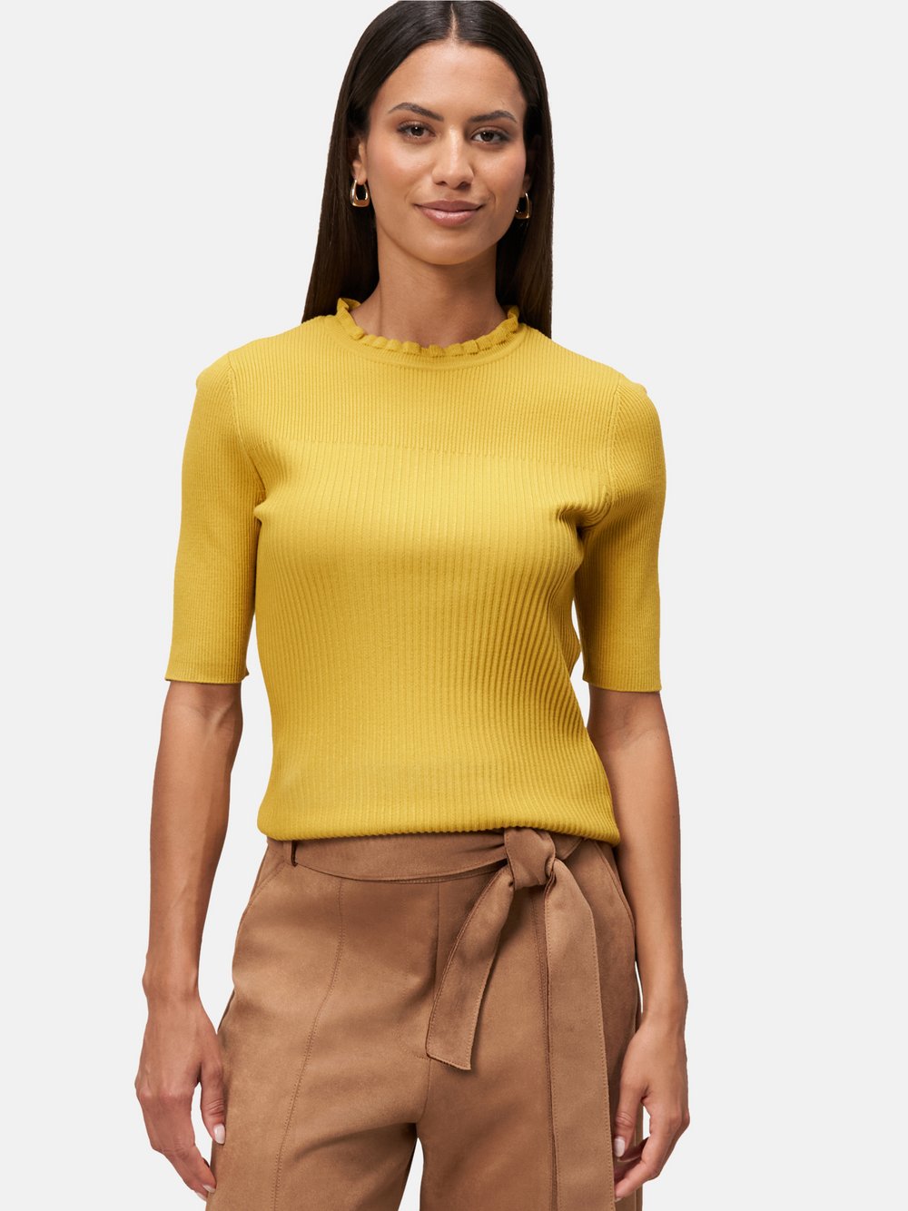 zero Feinstrickpullover Damen Viskose gelb, 44