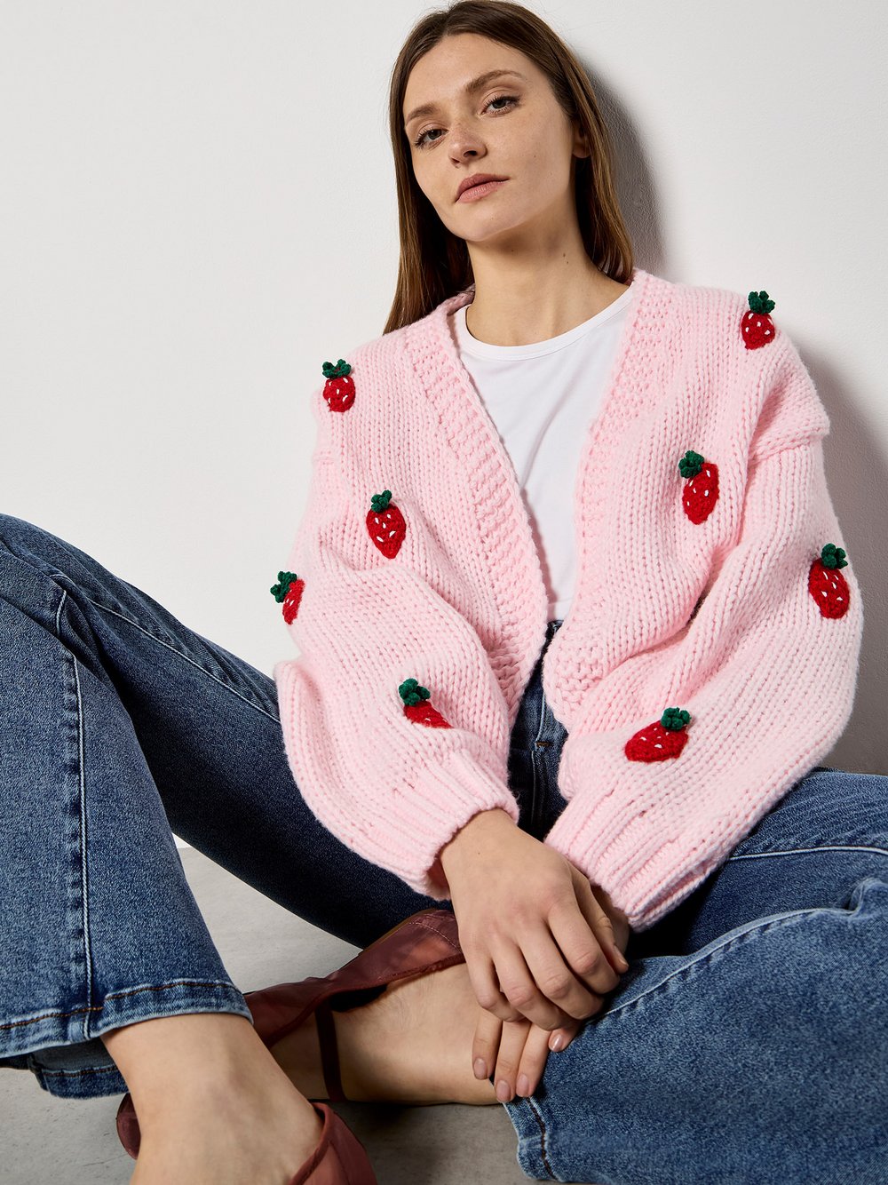 VAN GRAAF Apricot Damen Rosa Strickjacke Größe 36