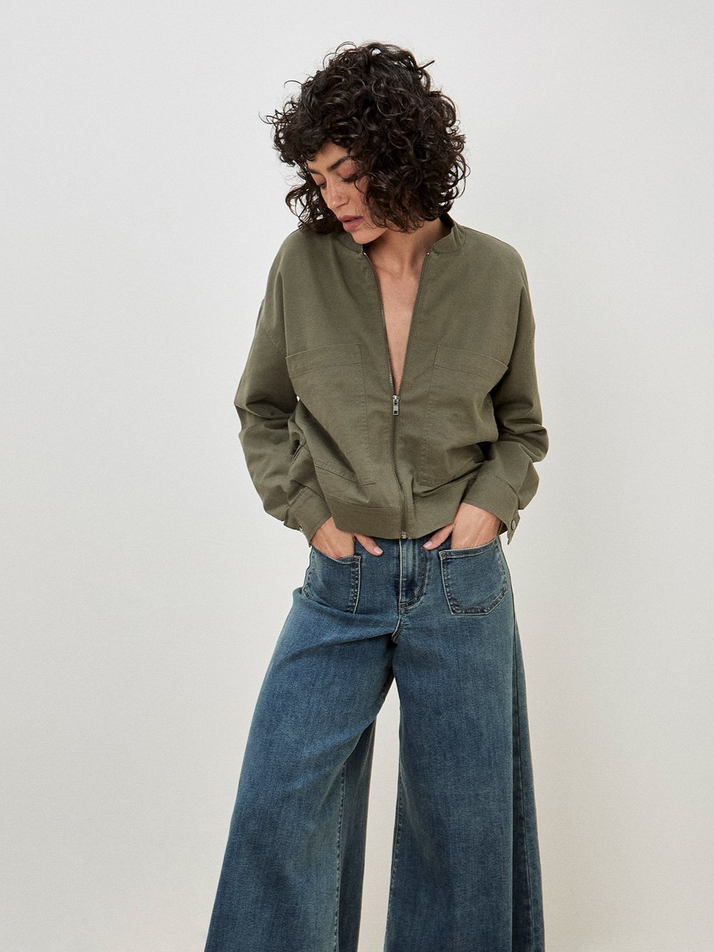 Apricot Jacke Damen Baumwolle grün, 42