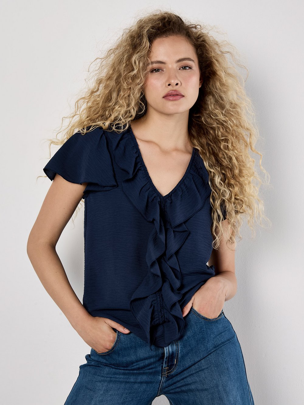 Thumbnail - Apricot Bluse Damen blau, 38