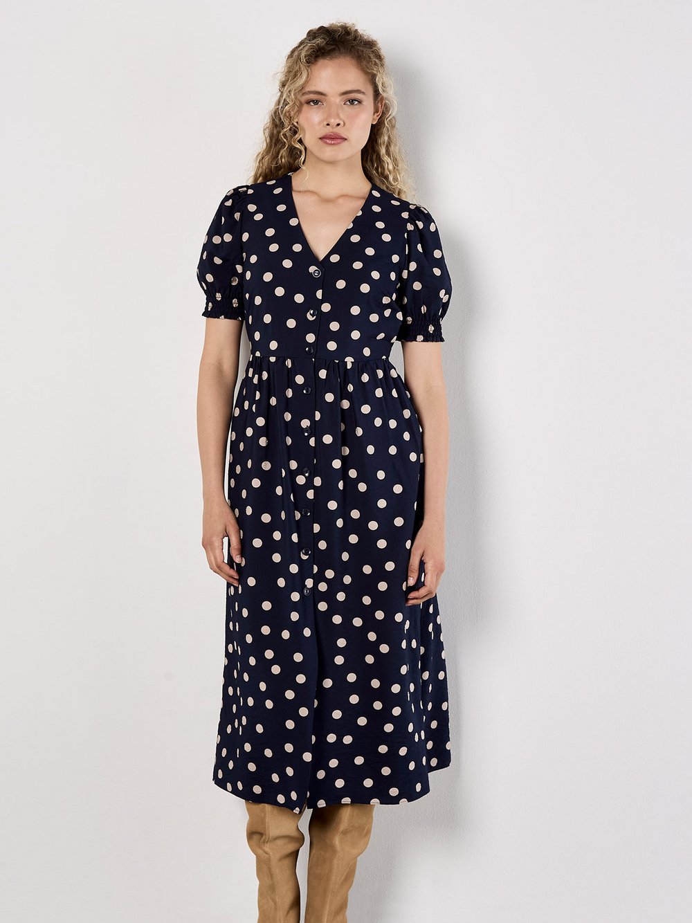 Apricot Midikleid Damen Viskose blau, 40