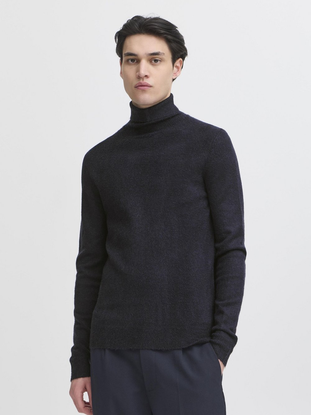 Thumbnail - CASUAL FRIDAY Rollkragenpullover Herren blau meliert, M