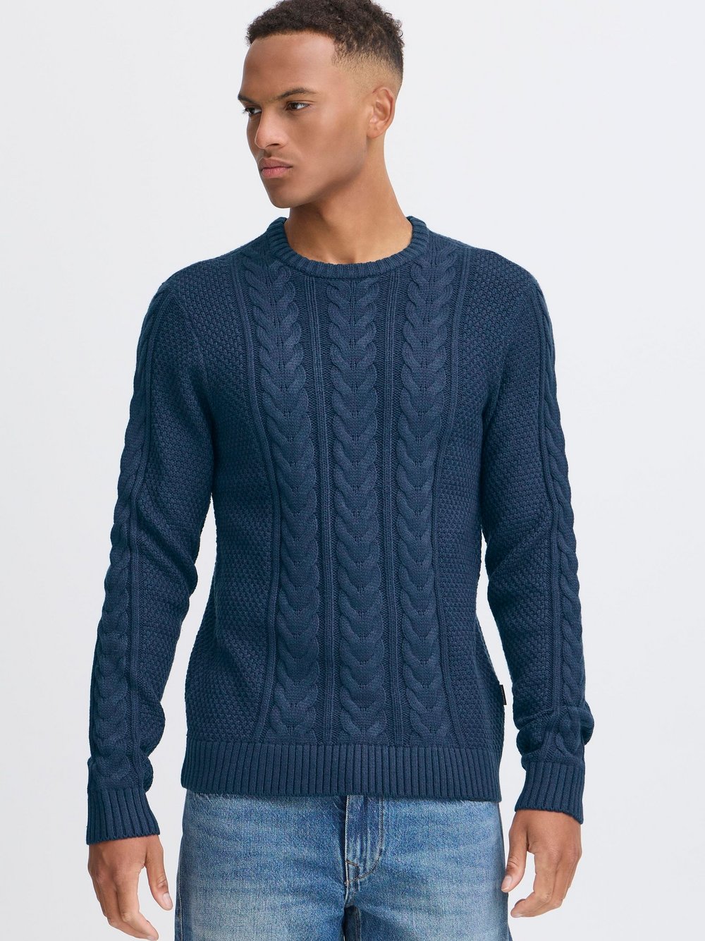 Thumbnail - BLEND Strickpullover Herren Textil blau strukturiert, XL