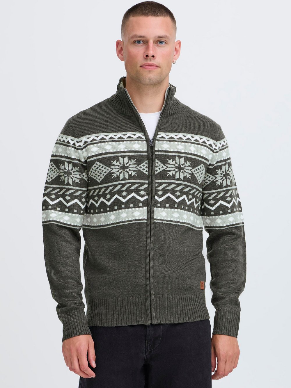 BLEND Trainingsjacke Herren grau gemustert, M
