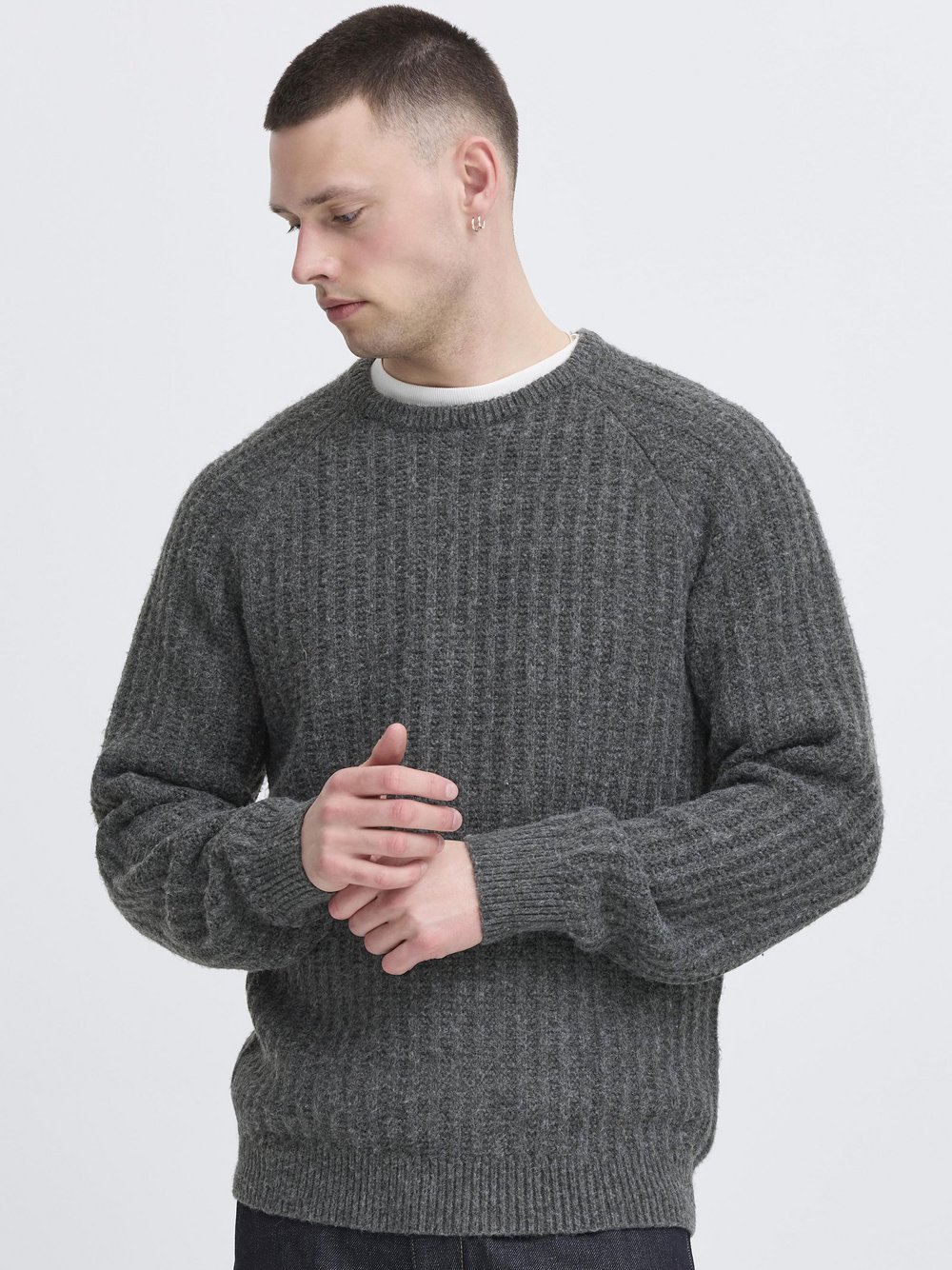 Thumbnail - BLEND Strickpullover Herren grau, XL