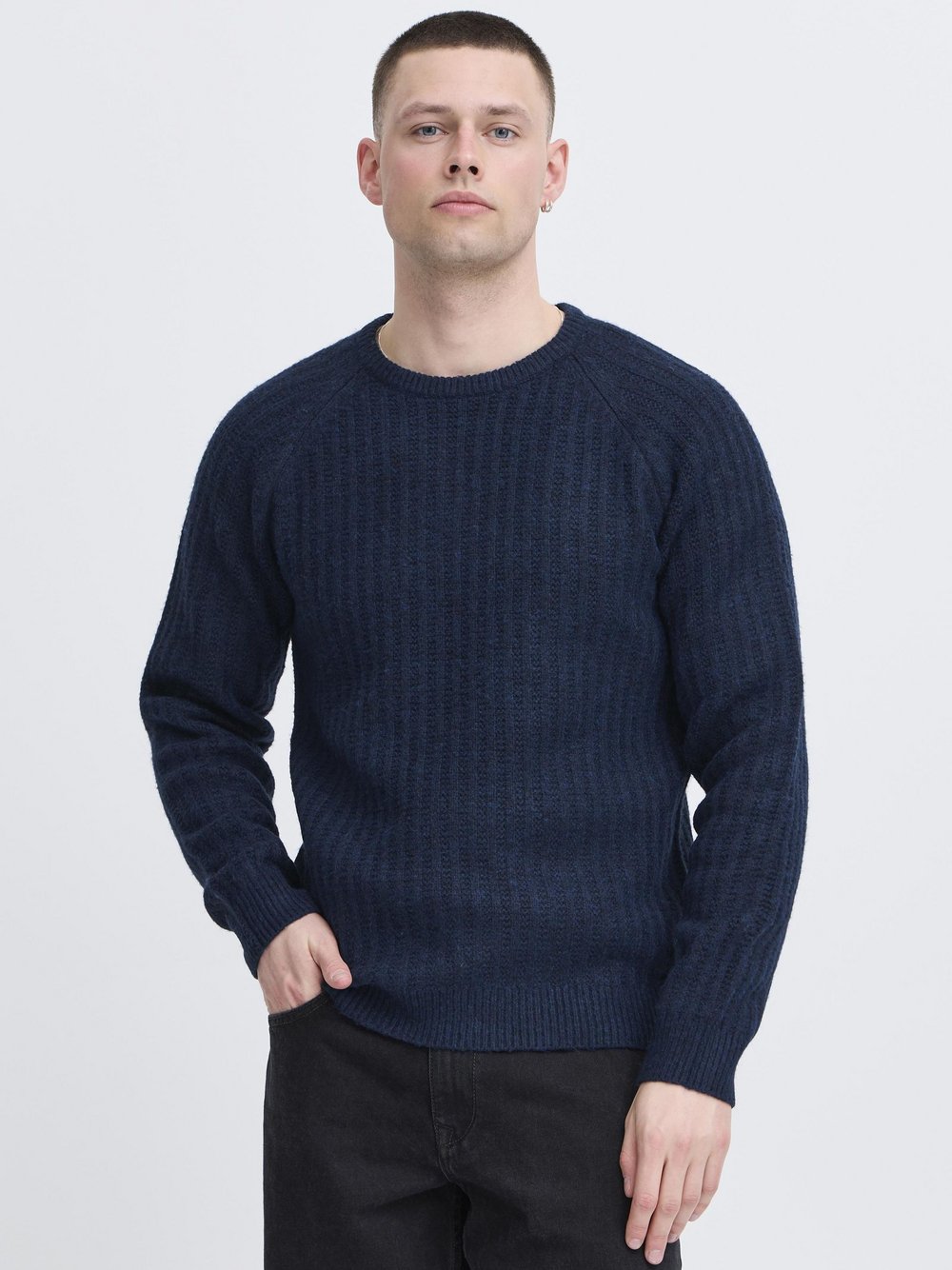 Thumbnail - BLEND Strickpullover Herren blau, L