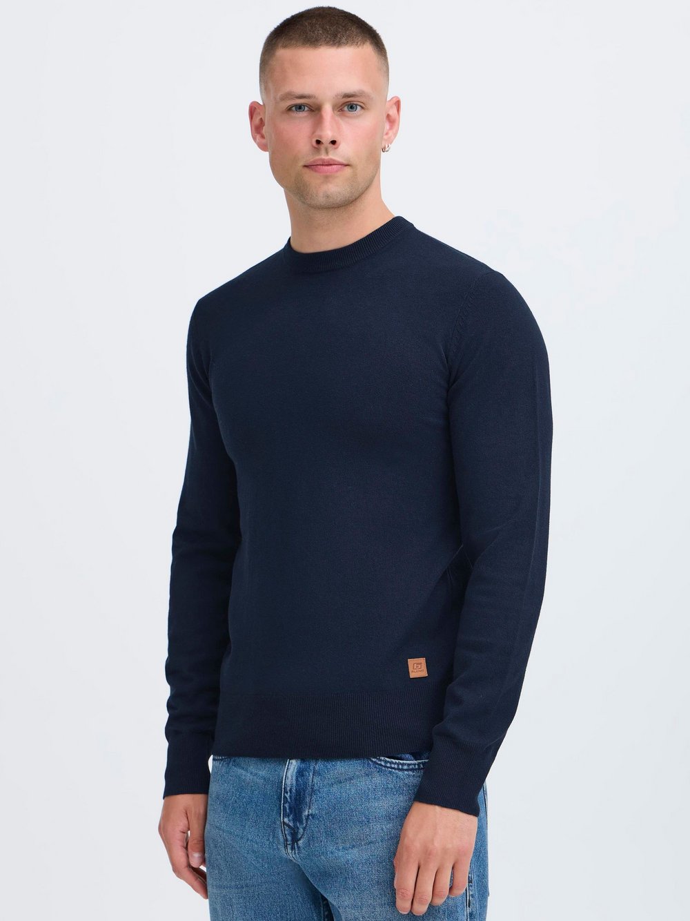 BLEND Strickpullover Herren Baumwolle blau, XL