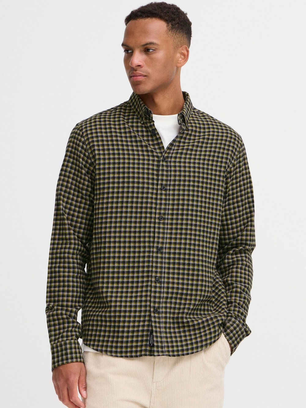 Thumbnail - BLEND Flanellhemd Herren Regular Fit Baumwolle grau kariert, XXL