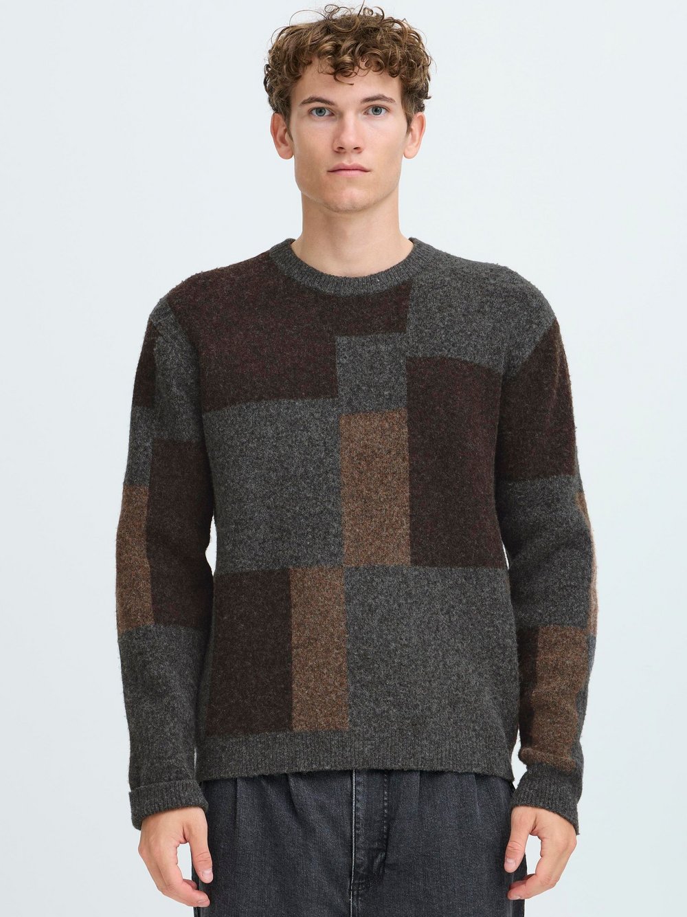 Thumbnail - CASUAL FRIDAY Strickpullover Herren braun strukturiert, XL