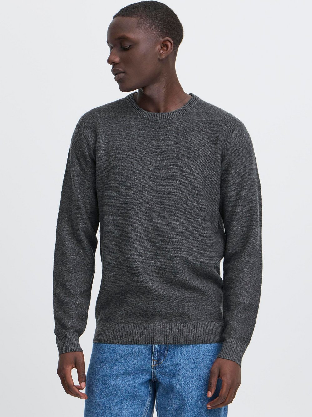 BLEND Strickpullover Herren grau meliert, S