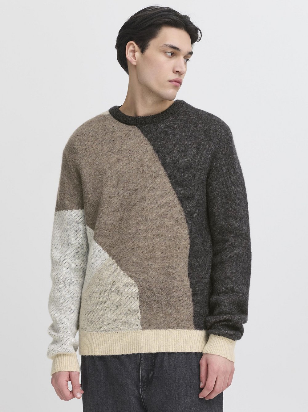 CASUAL FRIDAY Strickpullover Herren Textil grau gemustert, XXL